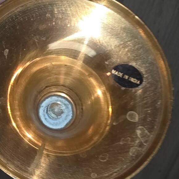 Vtg Pair Of Brass Candlestick Holders Natural Patina MCM Regency Victorian - Picture 2 of 5